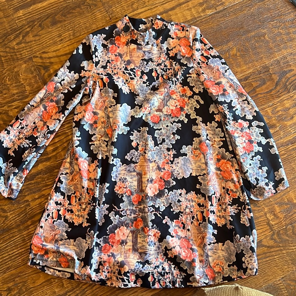 Asian print dress